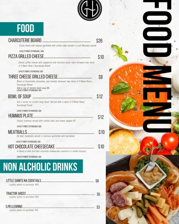 Good Harbor's food menu